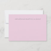 Carte Blush rose Sage Floral Mariage RSVP Budget (Dos)
