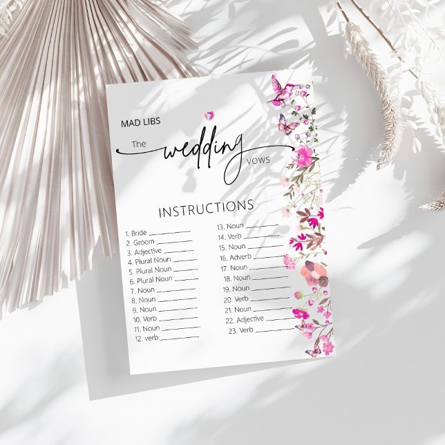 Carte Blush Ruby Rose Mariage Vows Instructions jeu (Créateur téléchargé)