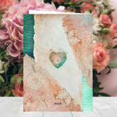 Carte Blush Teal Baroque Sacred Heart Happy Valentines