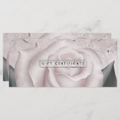 Carte Blush White Rose Modern Marble Certificat cadeau (Devant / Derrière)