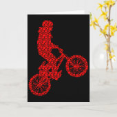 Carte Bmx Biker Bicyclette Saint-Valentin Cœurs Amour Mi (Fleur jaune)