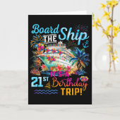 Carte Board The Ship It's A 21st Birthday Trip Cruise Va (Fleur jaune)