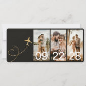 Carte Boarding Pass Plane Ticket Save The Date (Dos)