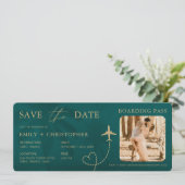 Carte Boarding Pass Tropical Wedding Plane Ticket (Debout devant)