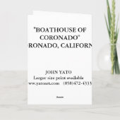 CARTE BOATHOUSE DE CORONADO, CORONADO, LA CALIFORNIE (Dos)
