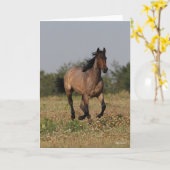 Carte Bob Langrish | Cheval Quart Courant En Fleurs (Fleur jaune)