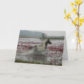 Carte Bob Langrish | Chincoteague Cheval Courir Dans L'E (Fleur jaune)