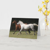 Carte Bob Langrish | Deux Chevaux Arabes Courir Ensemble (Fleur jaune)