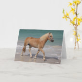 Carte Bob Langrish | Haflinger Marcher Sur La Plage (Fleur jaune)