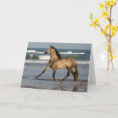 Carte Bob Langrish Stallion Andalou Courir Sur La Plage (Fleur jaune)