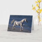 Carte Bob Langrish | Stallion Arabe Gris Marchant Sur La (Fleur jaune)