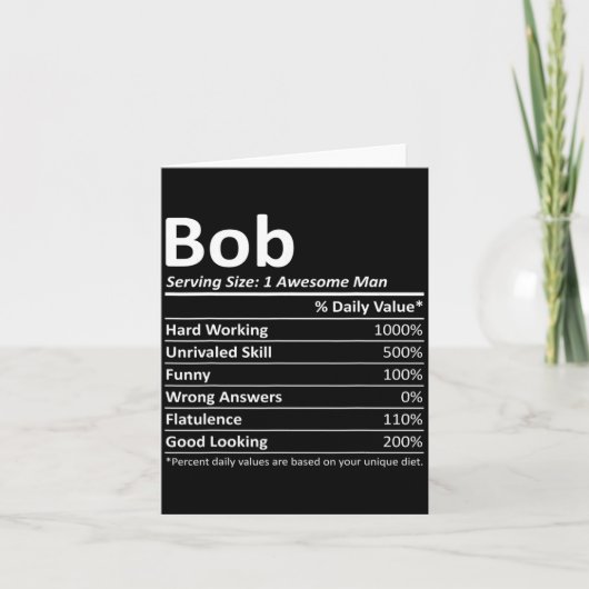 Carte Bob Nutrition Funny Birthday D Name Gif (Devant)