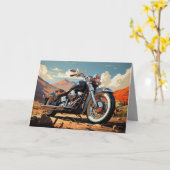 Carte Bobber Motorcycle Card - Arrière - plan du désert (Fleur jaune)