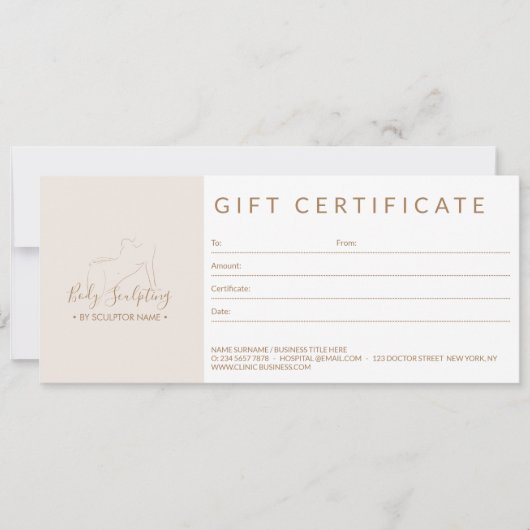 Carte Body Sculpting Beauty Salon Consultant (Devant)