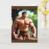 Carte Bodybuilder Anniversaire (Fleur jaune)