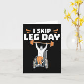 Carte Bodybuilder en fauteuil roulant - Je Saute Jour de (Fleur jaune)