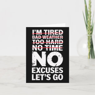 Carte Bodybuilder Funny No Excuses Go Gym Humour Mo