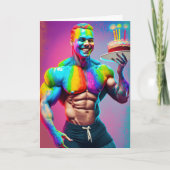 Carte Bodybuilder Gay Anniversaire (Devant)