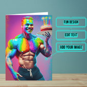 Carte Bodybuilder Gay Anniversaire