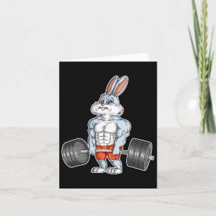Carte Bodybuilding Bunny de Pâques Salle de gym Fitness