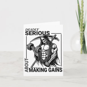 Carte Bodybuilding Griffe Reaper Squelette Gym Gains Mot