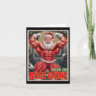 Carte Bodybuilding Père Noël Ho Ho Gains Énormes Poids