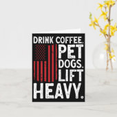 Carte Bodybuilding Poids Boisson Café Animaux de compagn (Fleur jaune)