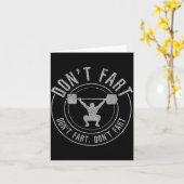 Carte Bodybuilding Weightlifting Wer Lifting Don't Fart  (Fleur jaune)