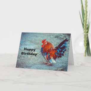 Carte Boeuf couleur coq photo Anniversaire