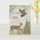 Carte "Boganhues impression de luxe avec renne" (Fleur jaune)