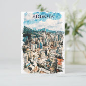 Carte Bogota Colombie Vue de la ville Aquarelle (Debout devant)