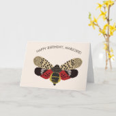 Carte Bogue à lanternes tachetée Anniversaire personnali (Fleur jaune)