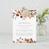 Carte Bohème Automne Aquarelle Florale Détails (Debout devant)