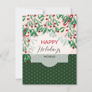 Carte Bohème de gui moderne à l'aquarelle Fêtes