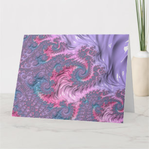 Carte Bohème Hippie Groovy Tripant Pastel Fractal Coloré