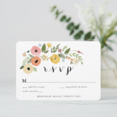 Carte Bohème Vintage Floral RSVP (Debout devant)