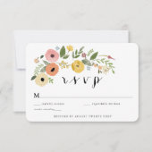 Carte Bohème Vintage Floral RSVP (Devant)
