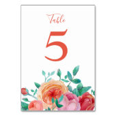 Carte Bohemian Bold Floral Mariage Table Card (Dos)