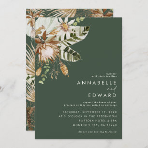 Carte bohemian botanical modern elegant foliage
