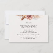 Carte Bohemian Pampas Grass Mariage Détails (Devant)