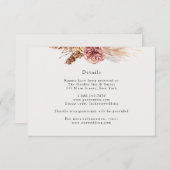 Carte Bohemian Pampas Grass Mariage Détails (Devant / Derrière)