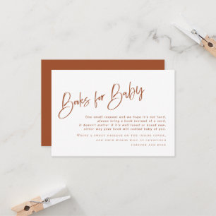 Carte Bohemian Terracotta Baby shower Livres pour bébé