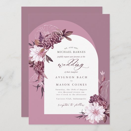 Carte Bohémien Anglais Lavande Automne Arche Florale Pho