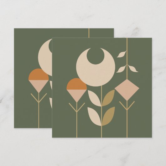 Carte Boho Abstrait Lily (Devant / Derrière)