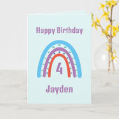Carte Boho Anniversaire Rainbow Age (Fleur jaune)
