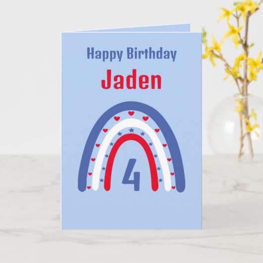 Carte Boho Anniversaire Rainbow Age (Fleur jaune)