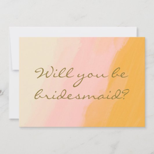 Carte Boho Aquarelle rose jaune (Devant)