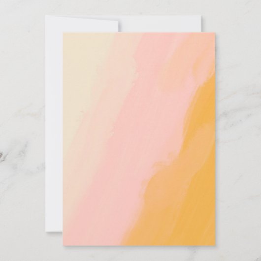 Carte Boho Aquarelle rose jaune (Dos)