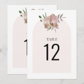 Carte Boho Arch Dusty Orchid Floral Mariage Numéro de ta (Devant / Derrière)