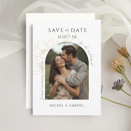 Carte Boho Arch mariage floral Enregistrer la date